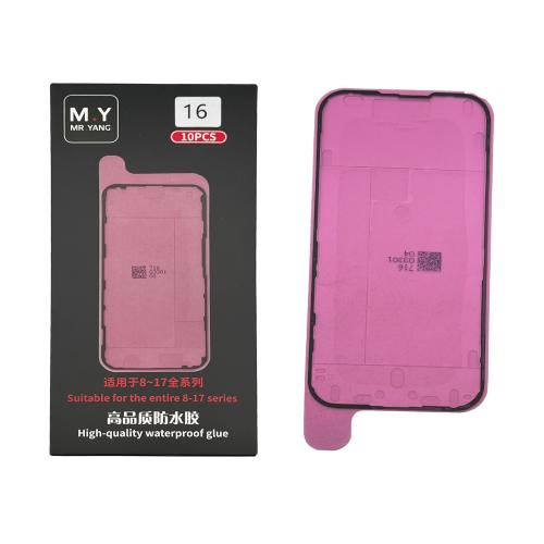 ADHESIVE DISPLAY LCD FOR IPHONE 16 BLACK (LOT 10 PIECES) (M.Y Mr.Yang)