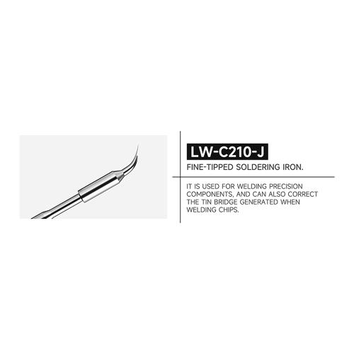 PUNTA PER STAZIONE SALDANTE LUOWEI LW-C210-J  BLACK STEEL CURVA