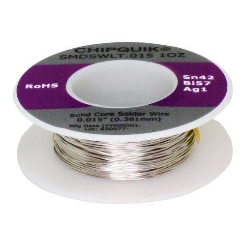 BOBINA STAGNO 0.381mm CHIPQUIK SMDSWLT.015 1OZ Sn42/Bi57/Ag1 FUSIONE 138°C