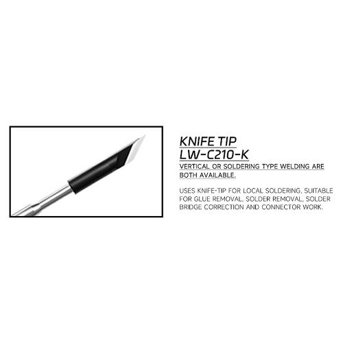 PUNTA PER STAZIONE SALDANTE LUOWEI LW-C210-K  BLACK STEEL A COLTELLO
