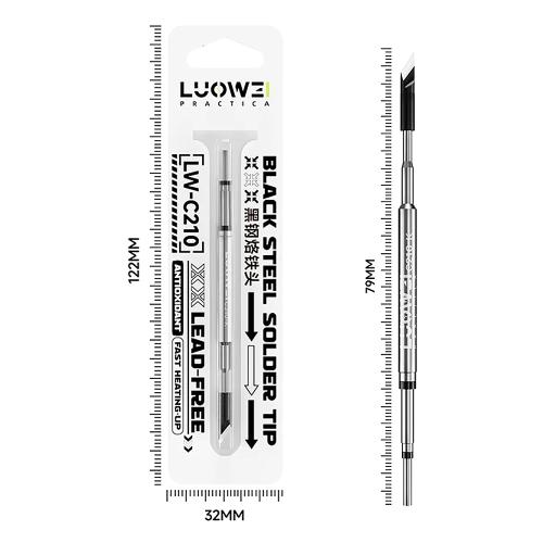PUNTA PER STAZIONE SALDANTE LUOWEI LW-C210-K  BLACK STEEL A COLTELLO