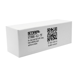 FLUSSANTE STIRRI V2-TF  5g PER SALDATURA AD ARIA CALDA A MEDIA TEMPERATURA da 180 a 350°C (AMBER TUBE) CON KIT EROGAZIONE