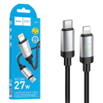 CAVO TYPE-C + LIGHTNING HOCO X117 27W 2.4A 1M NERO - BLISTER RETAIL