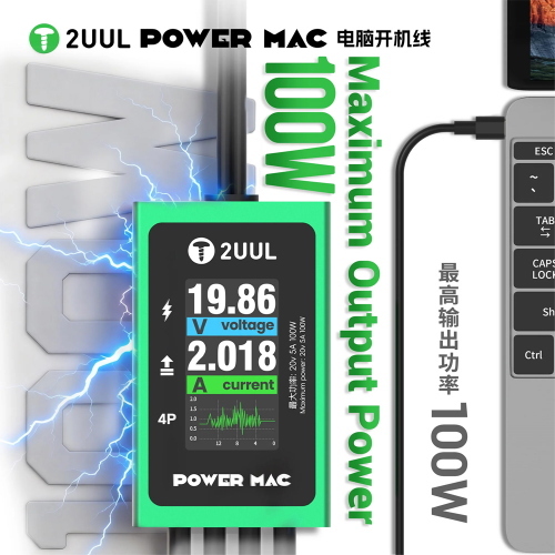 ALIMENTATORE DIGITALE 2UUL PW08 POWER MAC PER DIAGNOSI E RIPARAZIONE MACBOOK E NOTEBOOK