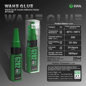 ADESIVO ISTANTANEO 2UUL WAHE G202 PER INCOLLAGGIO DISPLAY FRAME NERO 20ml