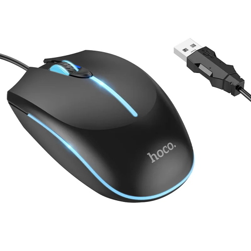 MOUSE HOCO GM37 USB-A 2400 DPI NERO - BLISTER RETAIL