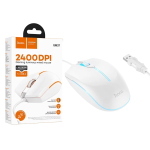 MOUSE HOCO GM37 USB-A 2400 DPI BIANCO - BLISTER RETAIL